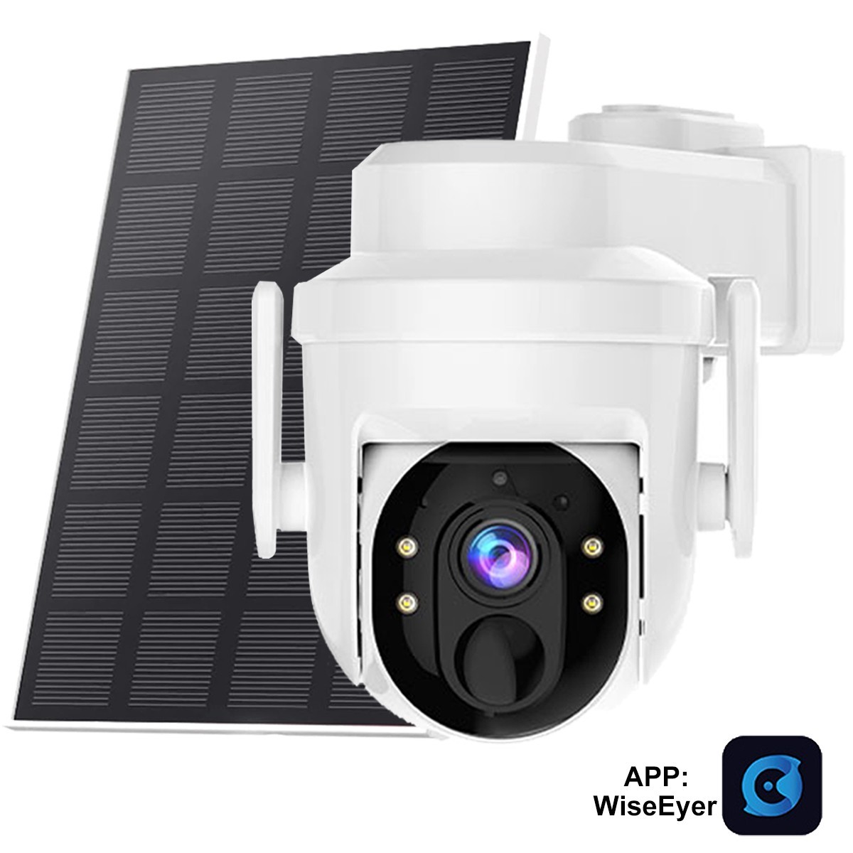 4Pcs Wireless Security Camera System Outdoor WiFi Pan/Tilt Solar Battery Powered