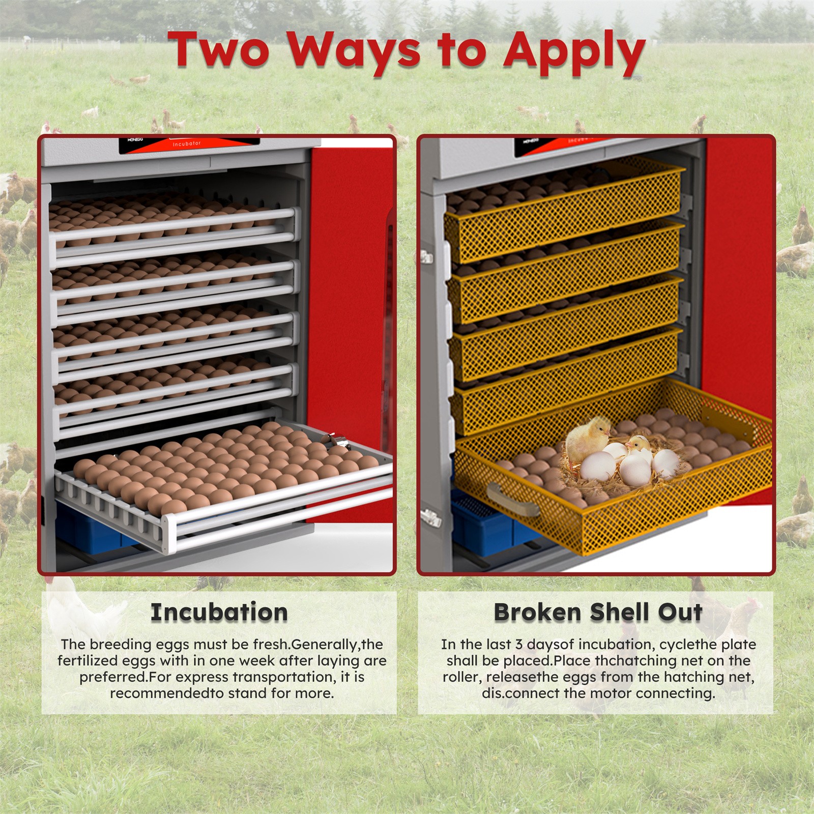 400-Egg Commercial Cabinet Incubator w/ Automatic Temperature & Humidity Control