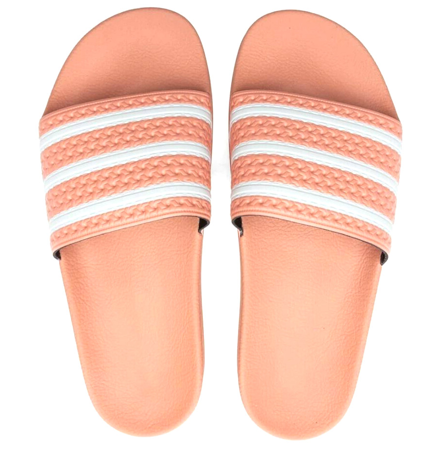 NEW ADIDAS ORIGINALS MEN'S ADILETTE TREFOIL SLIDES ~ SIZE 10  #H03201 BLUSH PINK