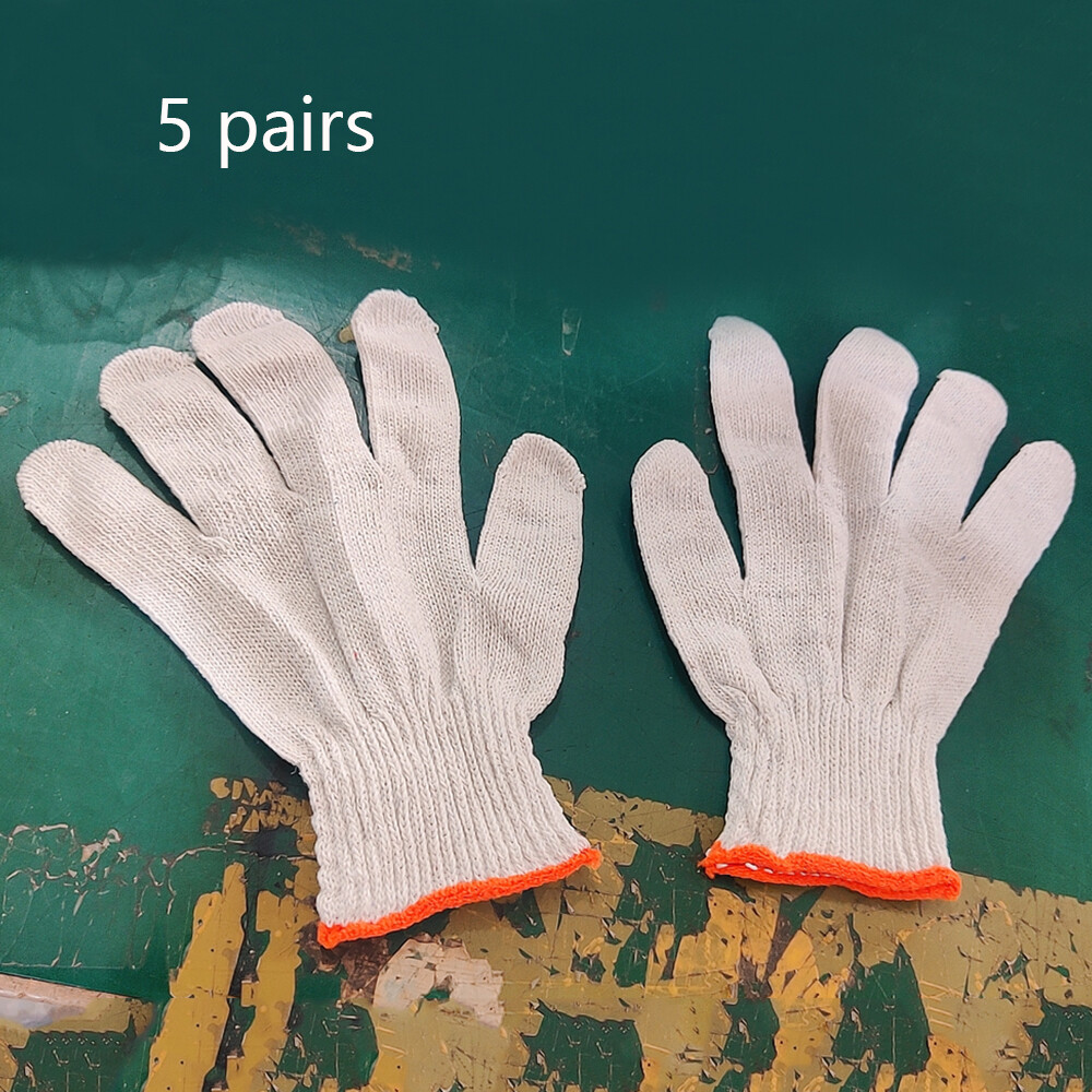 5 Pairs Cotton Safety Protection Work Gloves for Painter Mechanic Gardening New