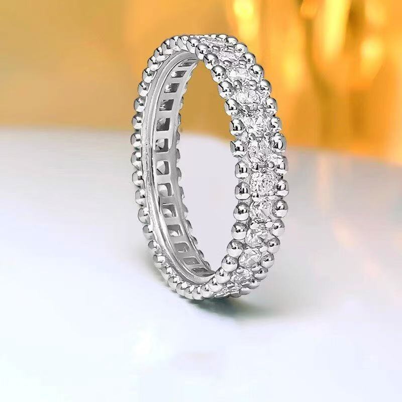 Fashion Woman White Gold Plated Sparkling CZ Round Band Ring Sizes 6-10