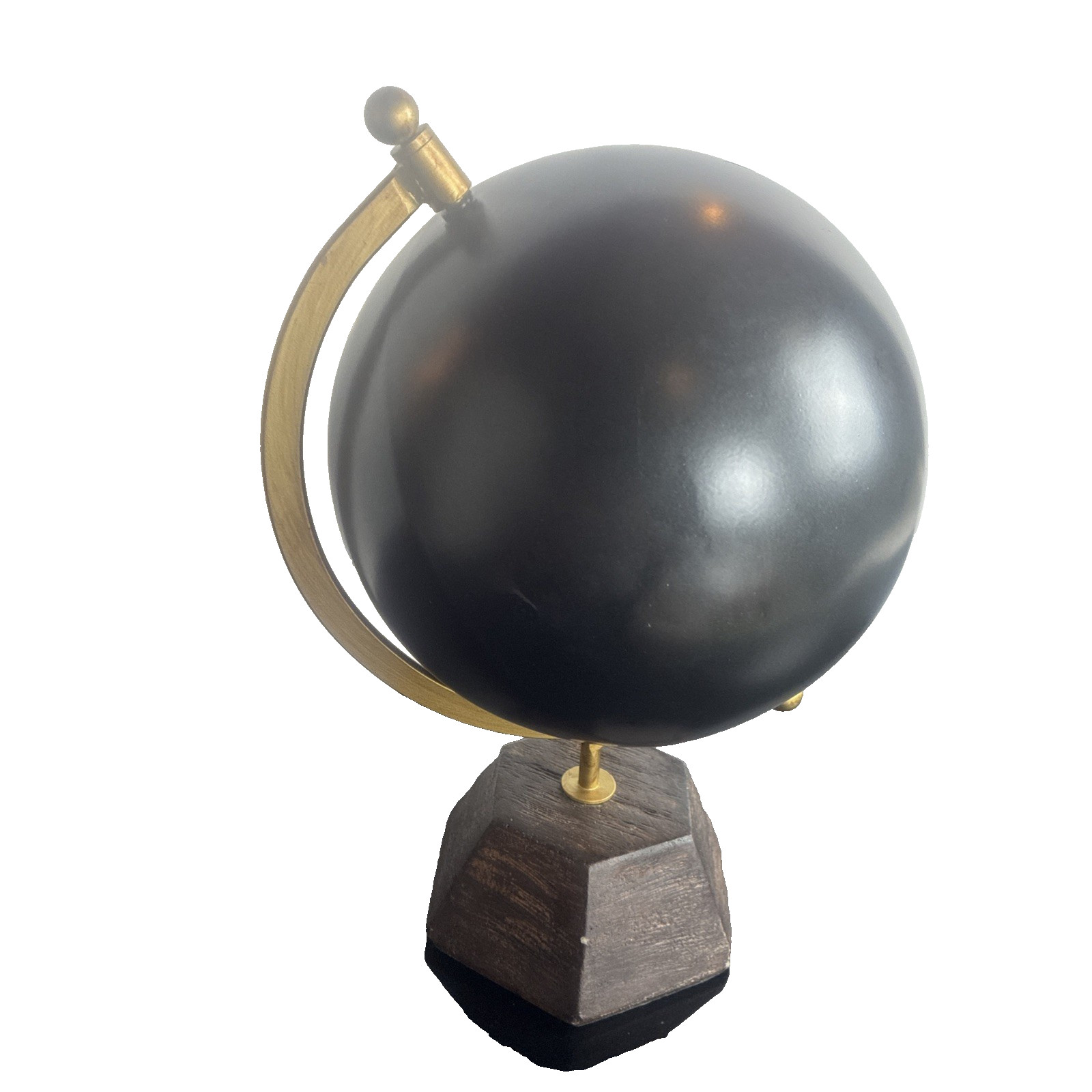 Zuo Black Gold Home Decor Rotating World Balc Tabletop Globe 16"