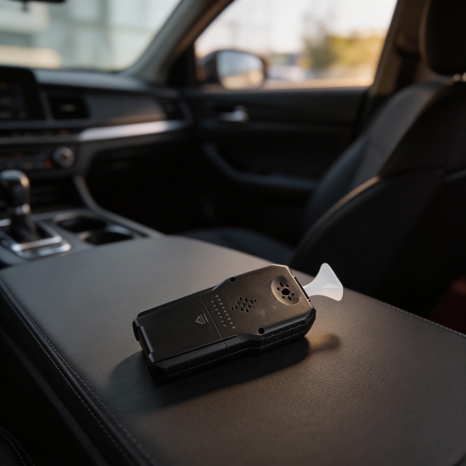 Compact Black Breathalyzer with LED Display and Bilingual Voice Support