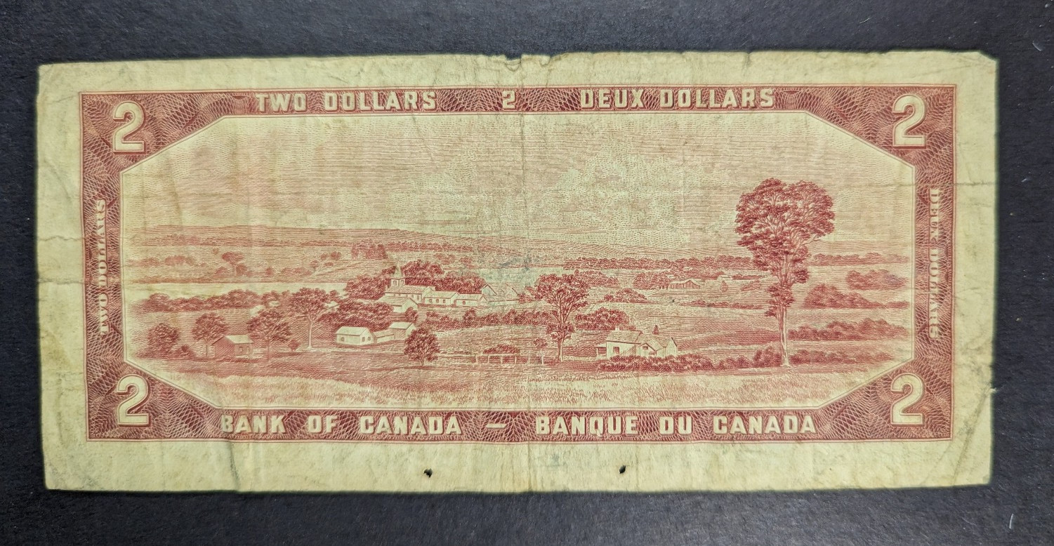 1954 Canadian 2 dollar CIRC Very Poor