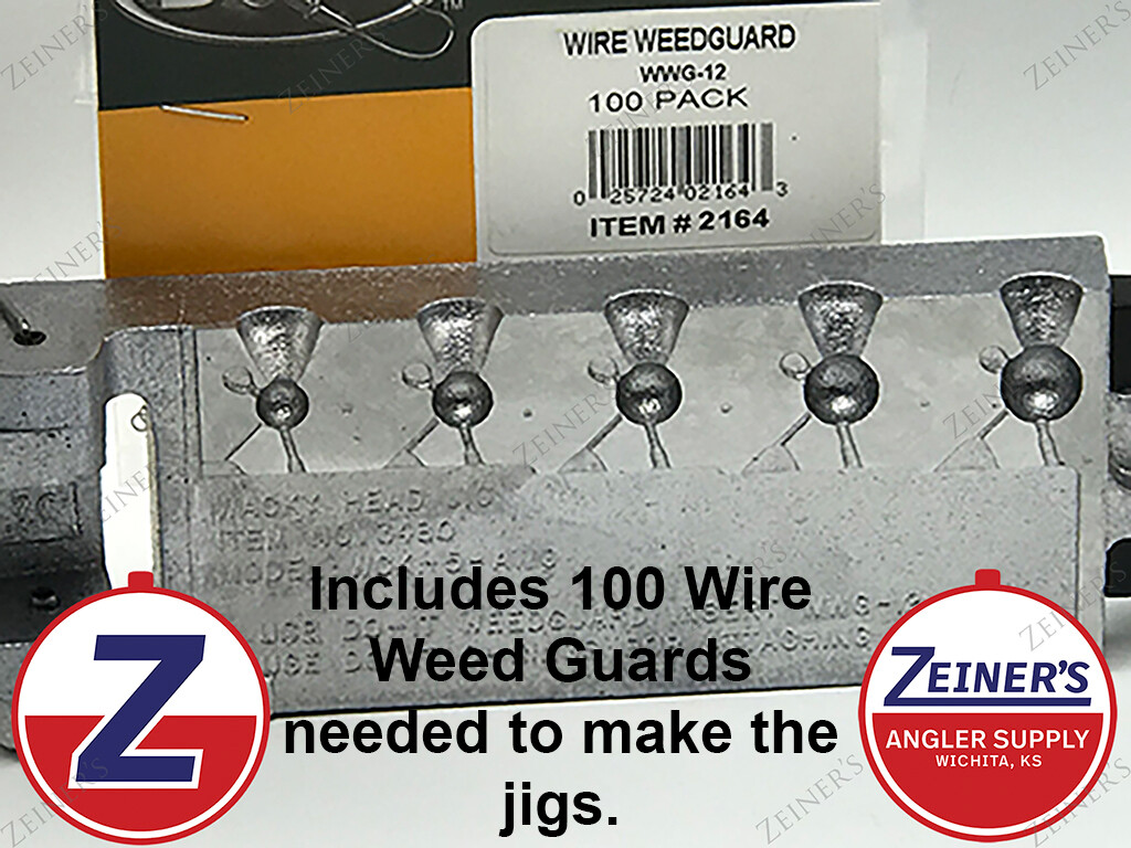 3480 New Do-It Wacky Head Jig Mold with Wire Weedguards - 1/16-1/4 oz