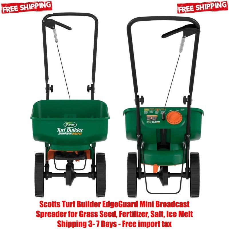 Scotts Turf Builder EdgeGuard Mini Broadcast Spreader for Grass Seed, Fertilizer