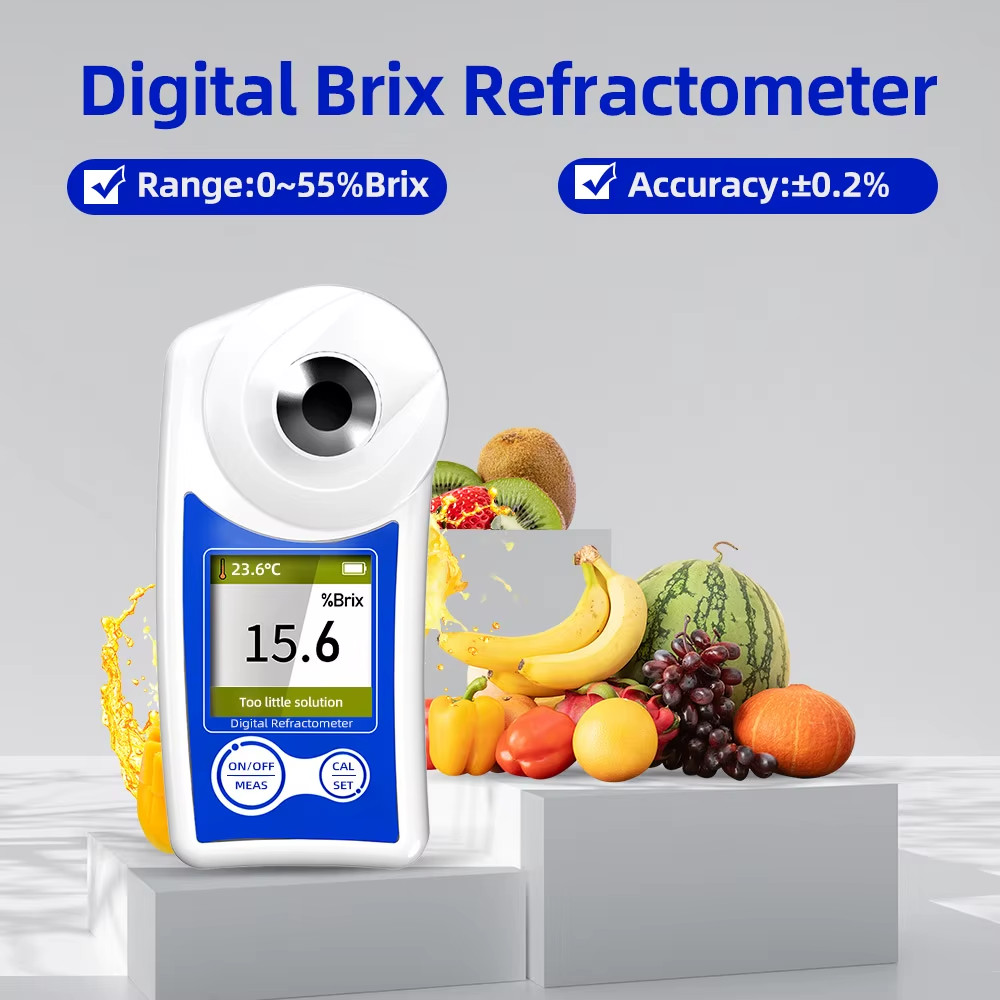 New Digital Brix Refractometer with Automatic Temperature Compensation 0-55% Ran