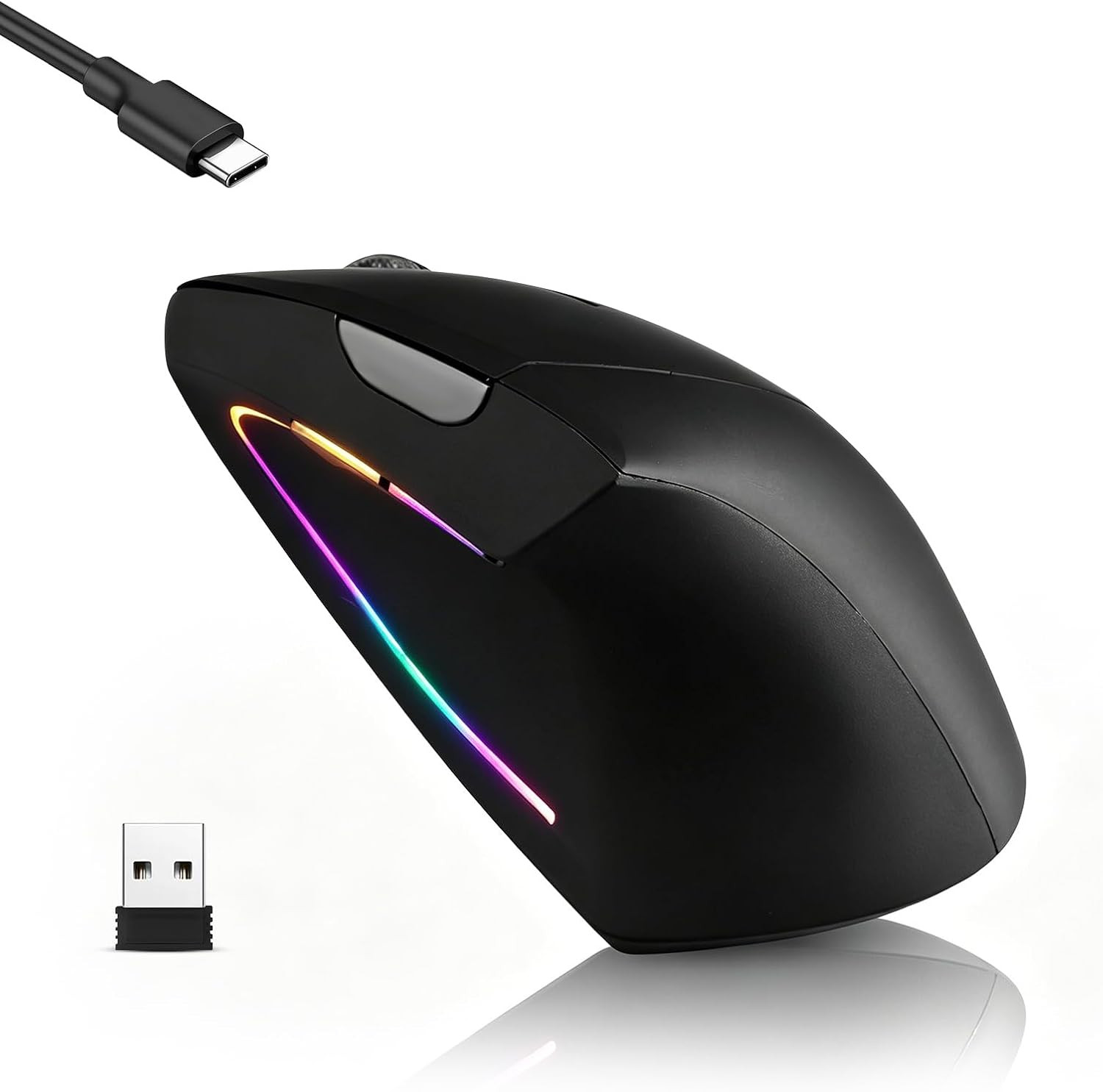 Wireless Bluetooth Ergonomic Vertical Mouse, Rechargeable Silent Slim Laptop