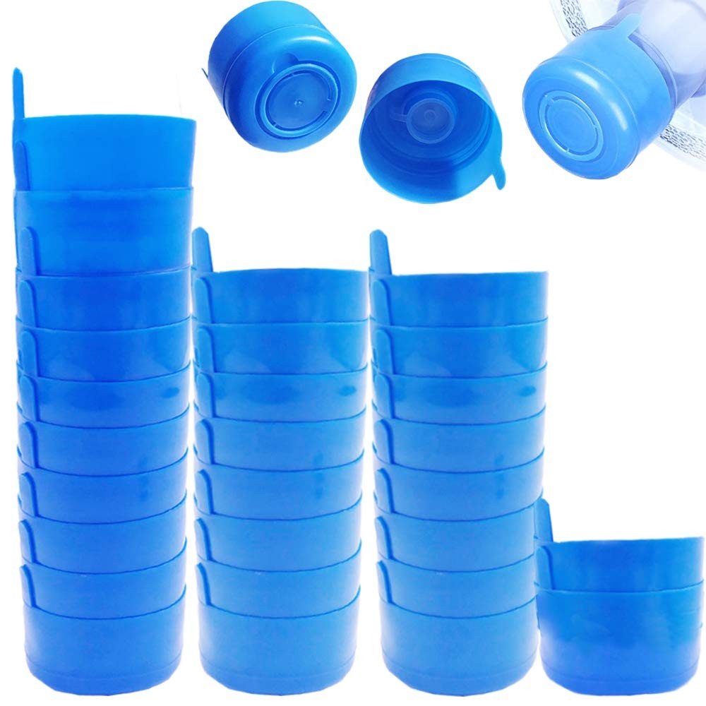 Zddaoole 30 Pack Non Spill Caps,Reusable 55mm 3 and 5 Gallon Water Bottle