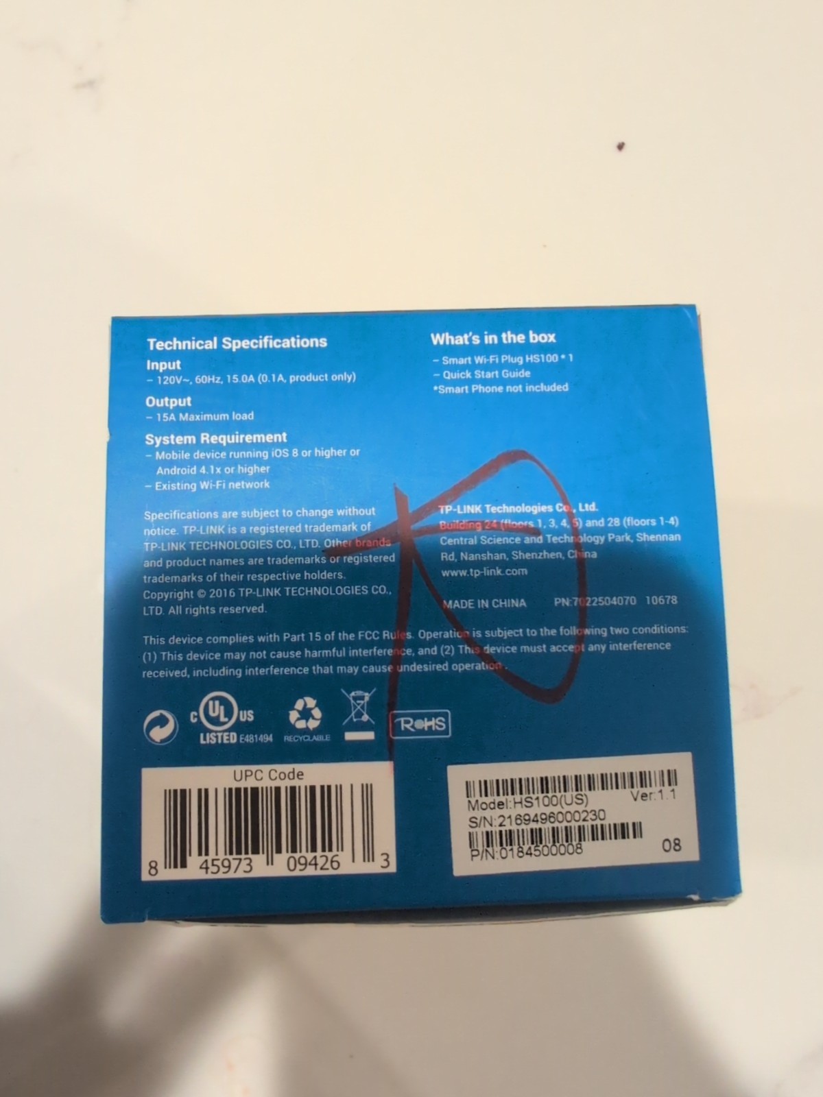 TP-Link HS100 Wi-Fi Smart Plug Kasa - NEW