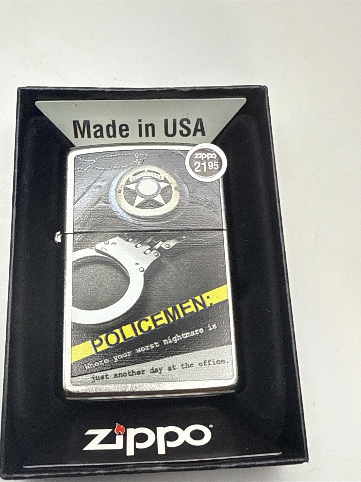 Zippo Lighter Policemen Badge And Handcuffs
