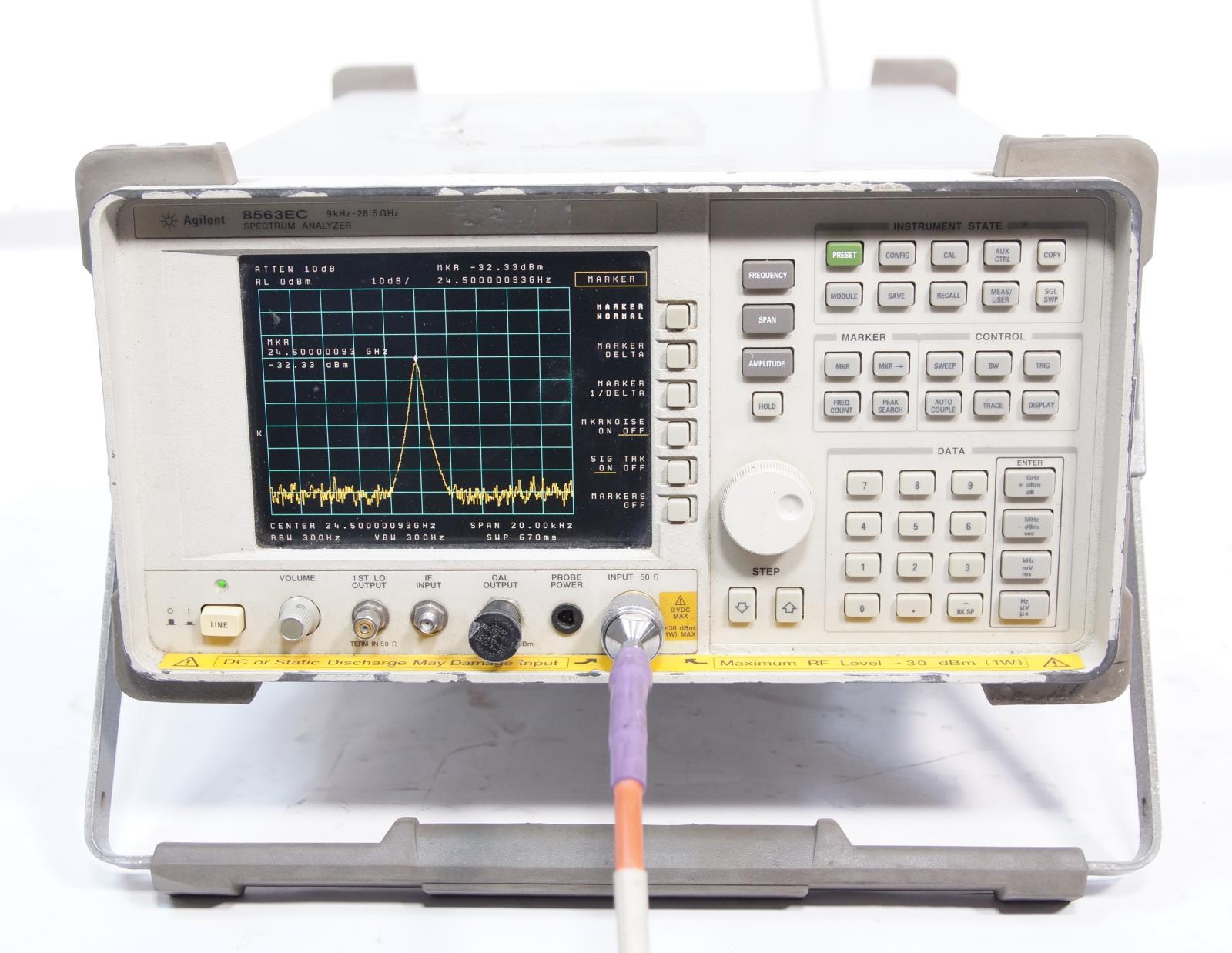 Agilent 8563EC 9Hz - 26.5GHz RF Spectrum Analyzer with Options 007 104