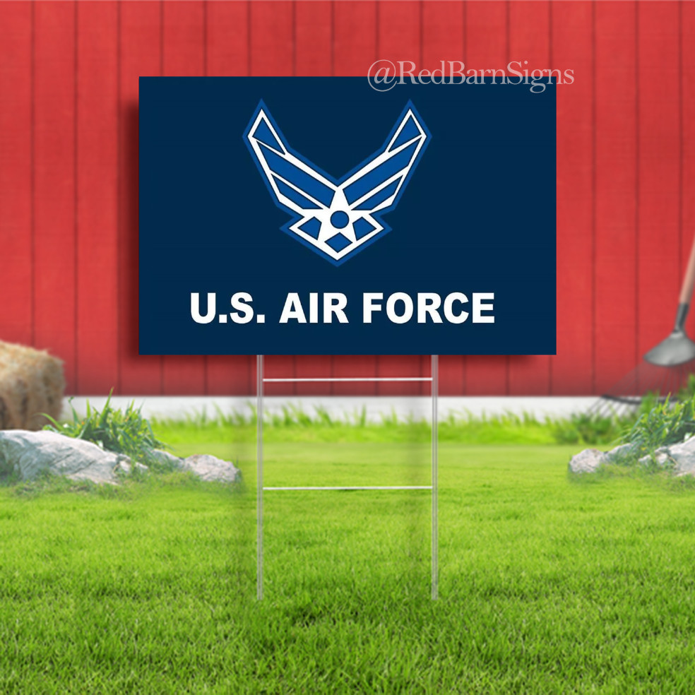 U.S. AIR FORCE Military Wings Indoor Outdoor Yard Sign with metal stakes