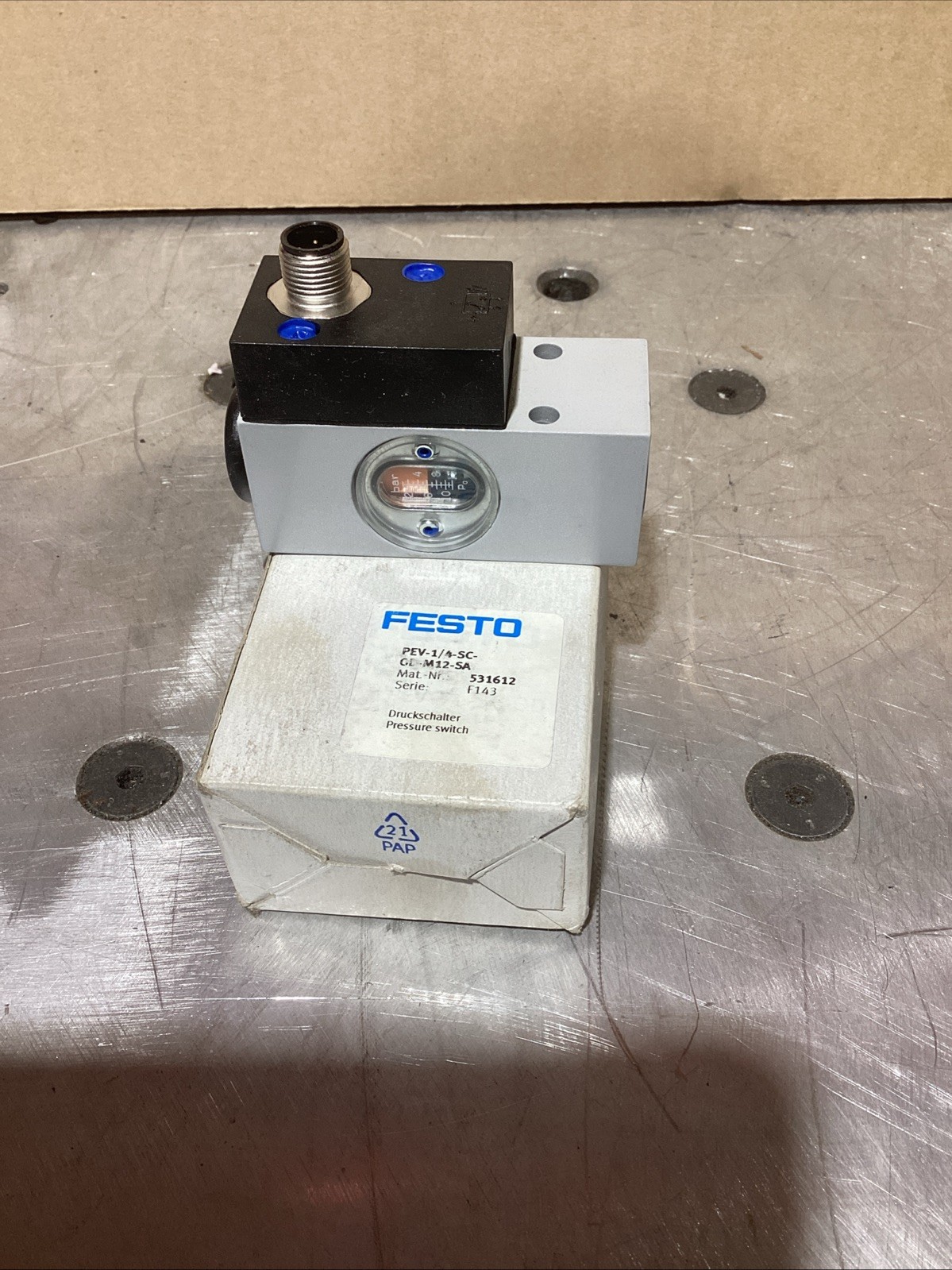 FESTO PEV-1/4-SC-OD-M12-SA, 531612 NOS