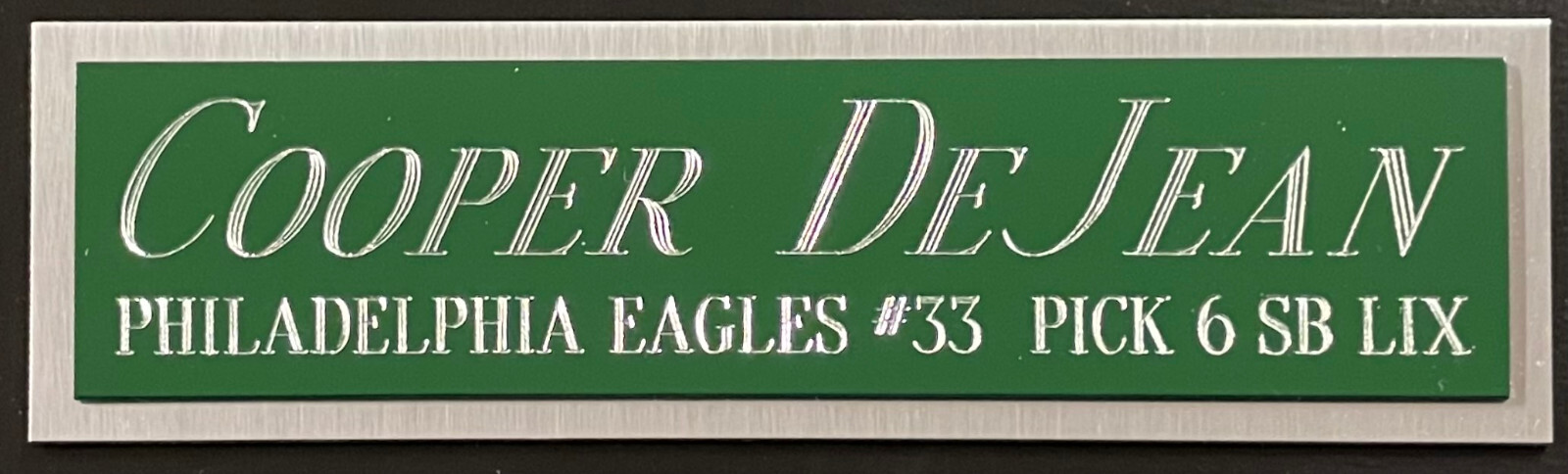 COOPER DEJEAN EAGLES NAMEPLATE AUTOGRAPHED Signed Football HELMET JERSEY PHOTO