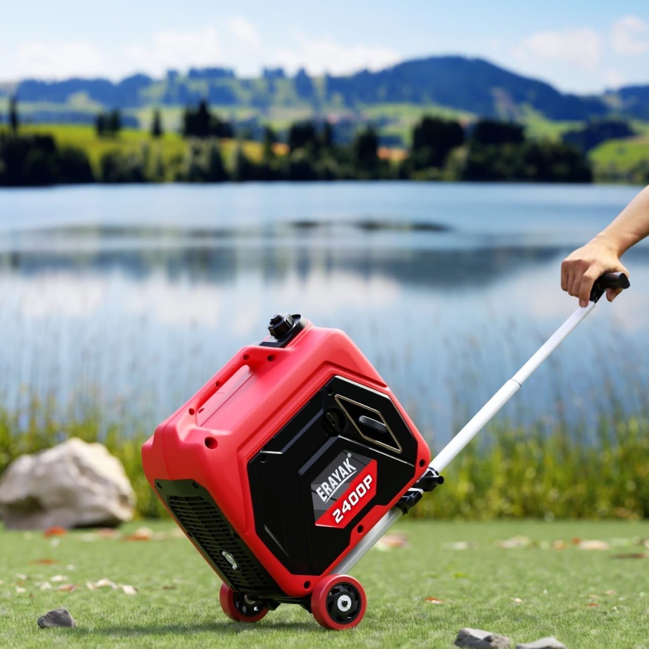 Wheel Kit For Portable Generators with Extending Telescopic Handle, Never-Fla...