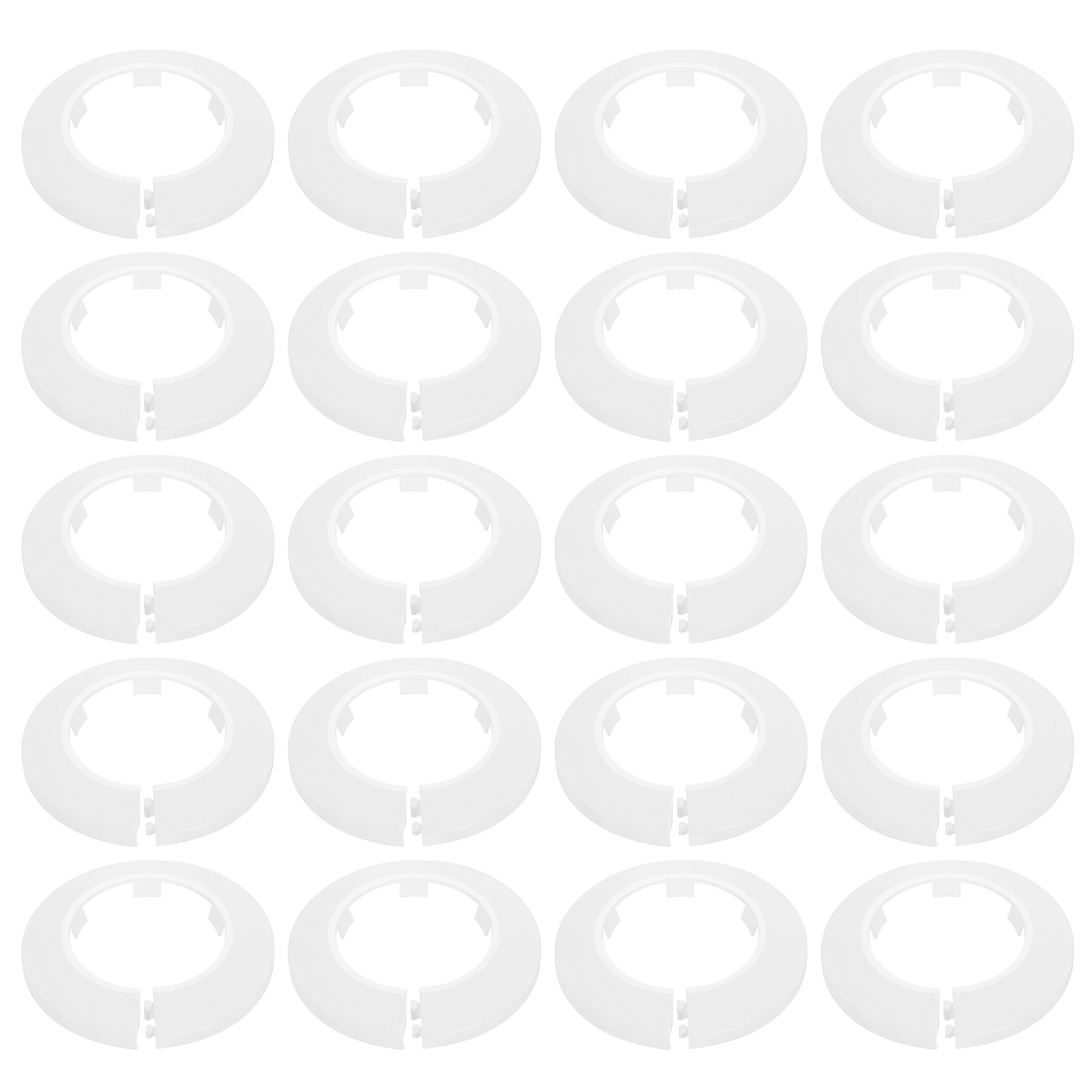 20pcs Flange Pipe Cover Decoration 1.97" Clip-on Wall Hole Cover, White