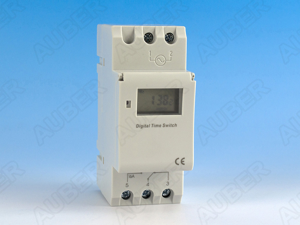 DIN Rail Mounted Programmable Timer Switch, 110V AC, US Seller