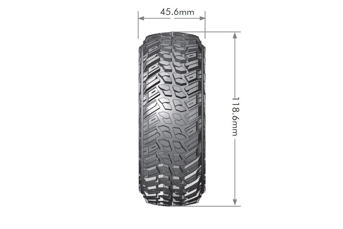 CR-Griffin 1/10 1.9" Crawler Tires, 12mm Hex Mntd. Black Chrome, Super Soft, (2)