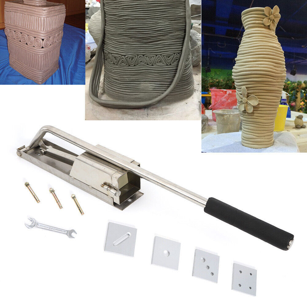 NEW 4-Layer Stainless Steel Soft Clay Extruder Mud Clay Tool Machine for Pottery