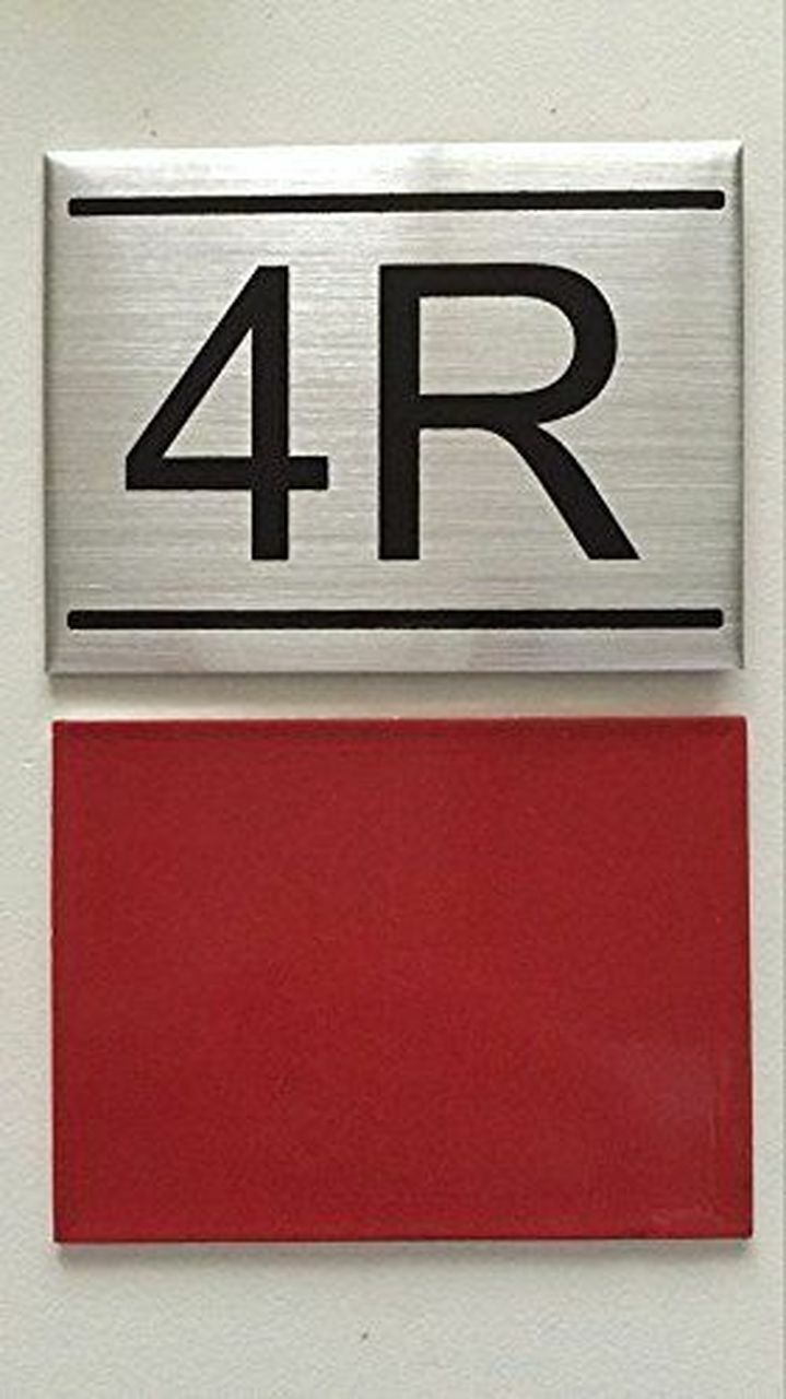 APARTMENT NUMBER SIGN -4R -BRUSHED ALUMINUM (2.25X3, Aluminium)) ref1020
