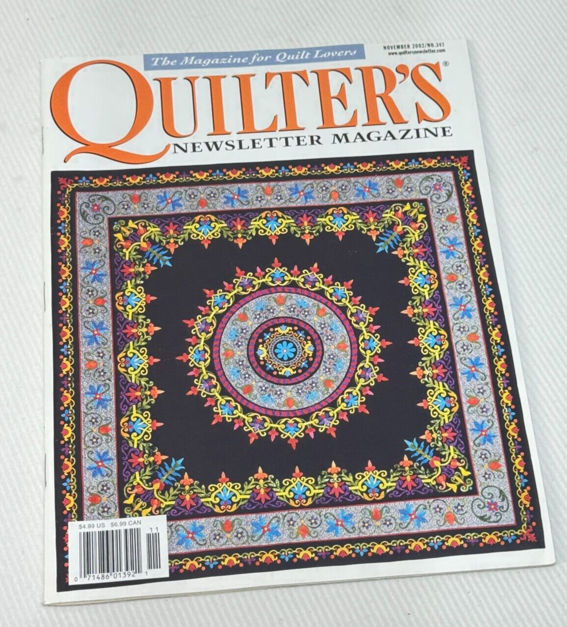 QUILTERS NEWSLETTER MAGAZINE 2002 #347 Quilting Sewing Magazines Back issues