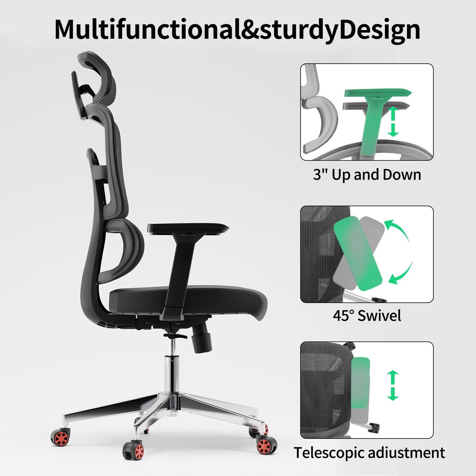 Big and Tall Office Chair, Home Office Desk Chairs with Lumbar Support
