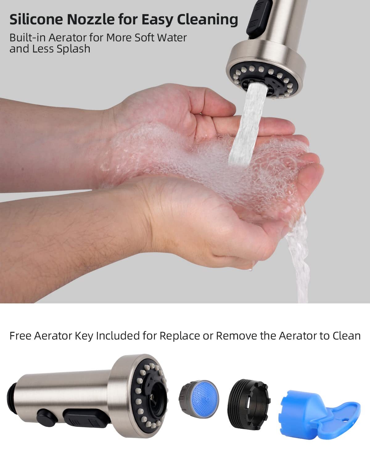 Pull Down Kitchen Faucet Head Replacement, Sink Faucet Sprayer Head Nozzle