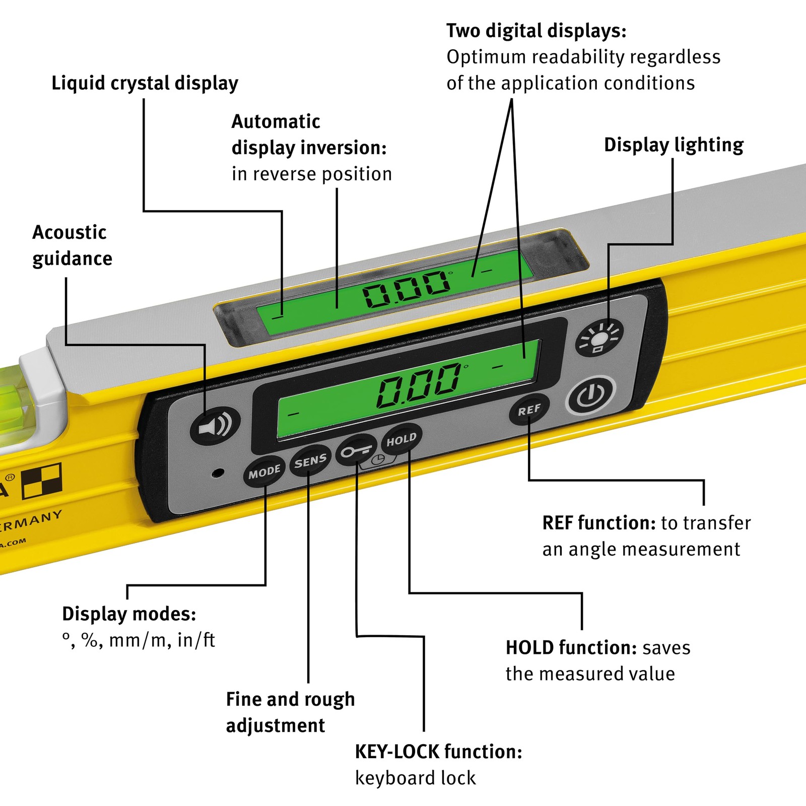 STABILA TECH 196 DL 23cm Digital Level IP67 w/ Bag