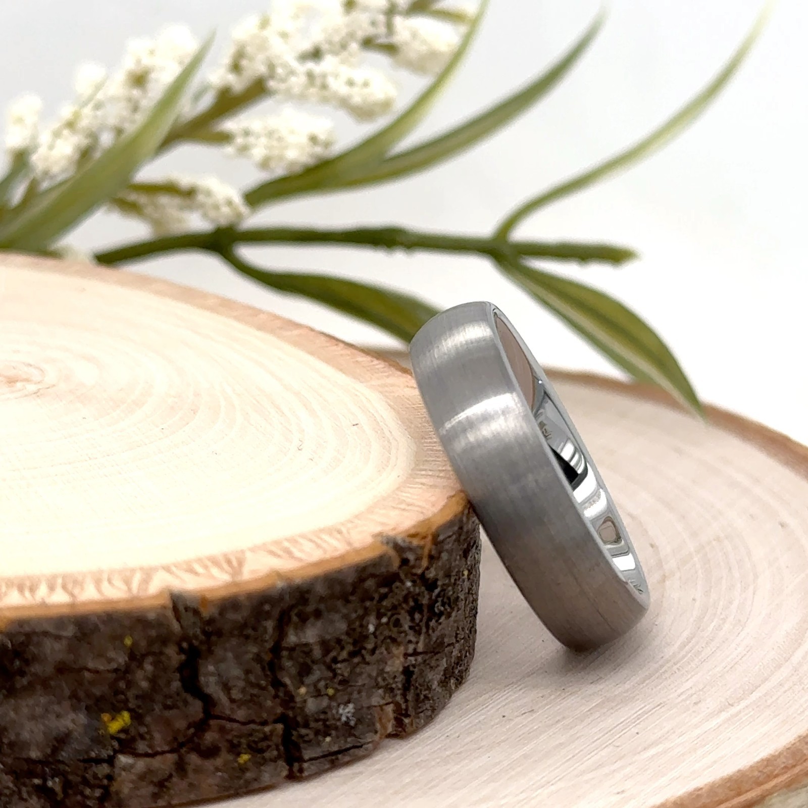 6mm Silver Tungsten Carbide Ring Gray Brushed Finish Elegant Band For Christmas