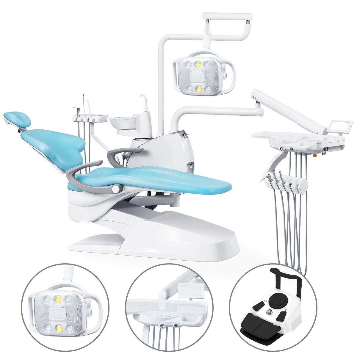 Dental Chair Unit Computer Controlled+ Stool/Portable Delivery Unit Compressor