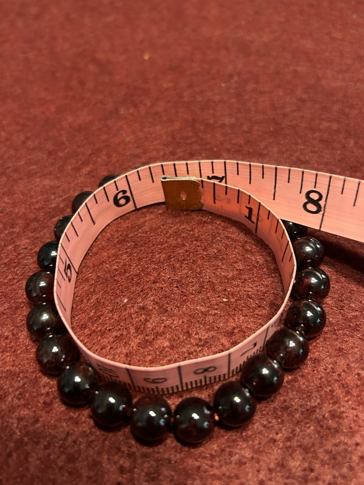 Garnet Bead 6.5” Stretchy Bracelet