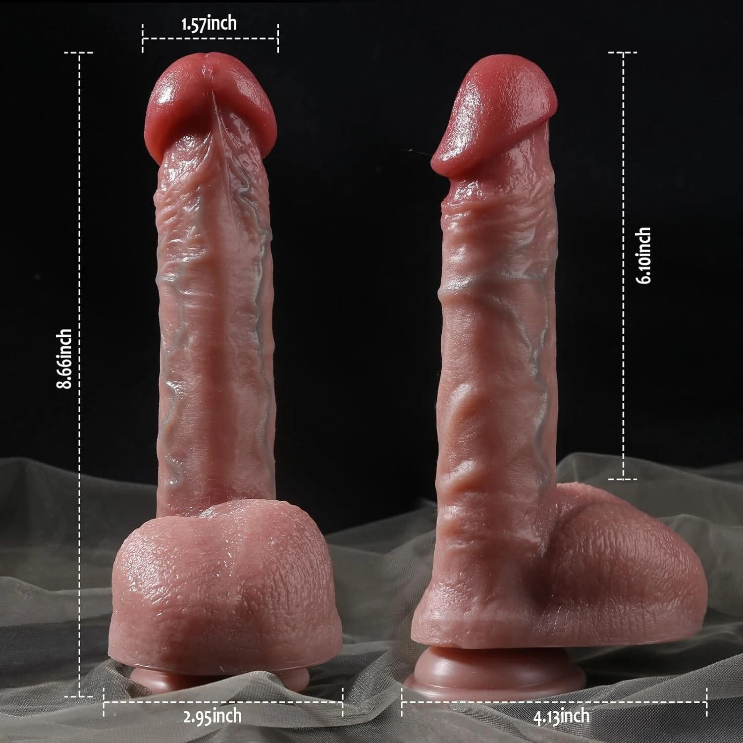 Realistic 8.5" Silicone Dildo, Strong Suction Cup Dildo