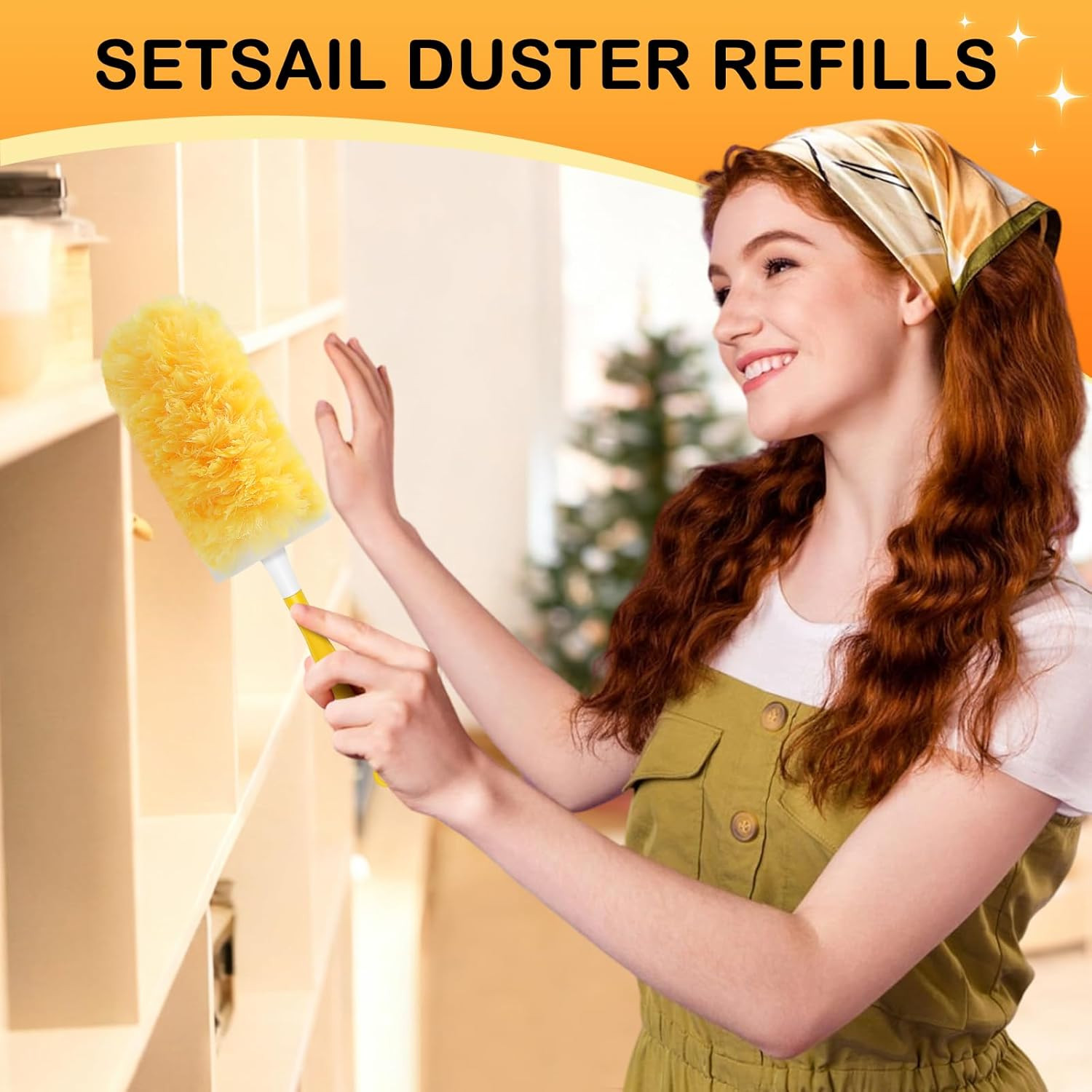 30 Count Duster Refills Compatible with Swiffer Dusters for Cleaning with 1 Hand