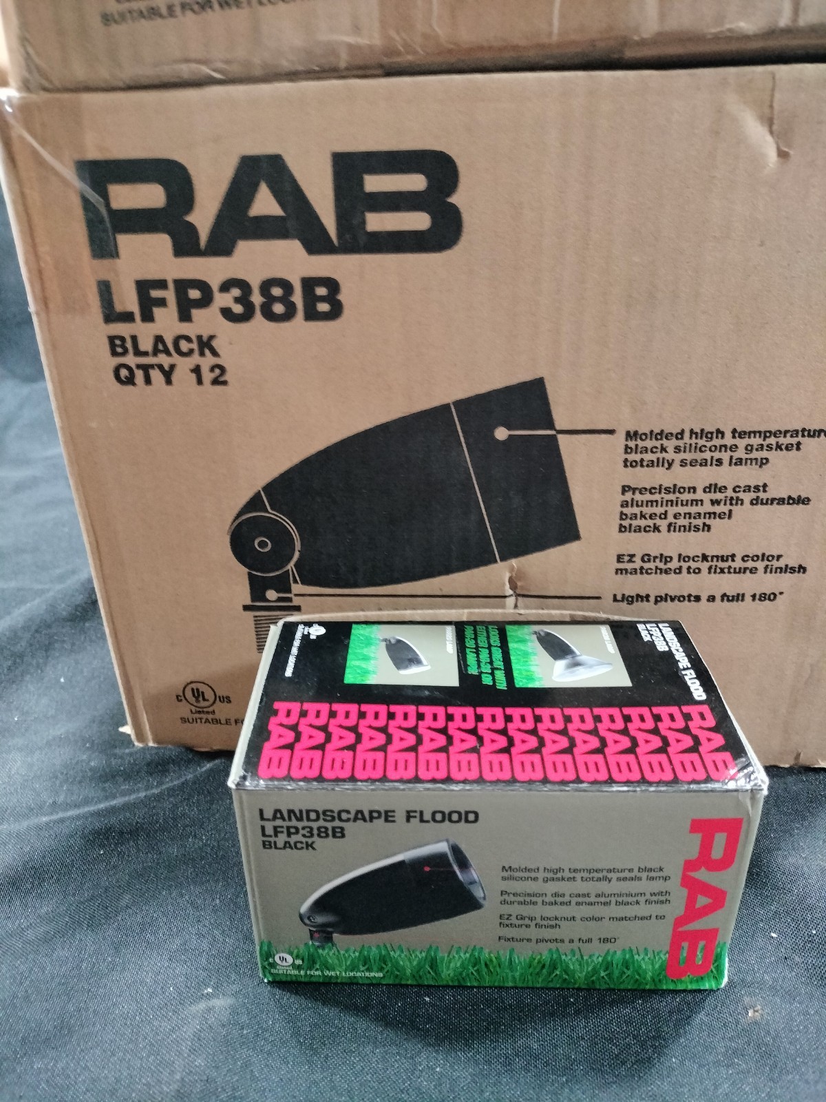 RAB Landscape Floodlight Fixtures Lot Of 4 LFP388 Bronze New In Box
