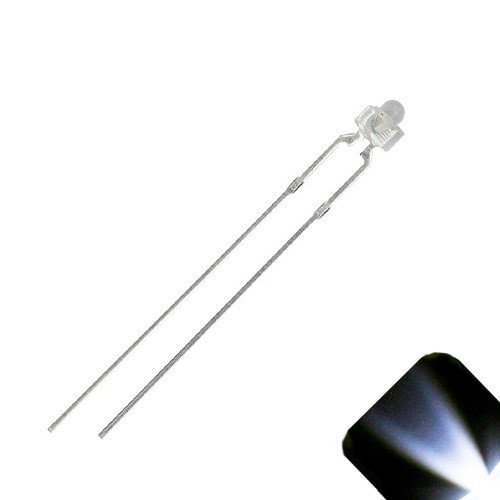 50 x LED 1.8mm / 2mm Clear Cool White Ultra Super Bright LEDs Clear Train Model