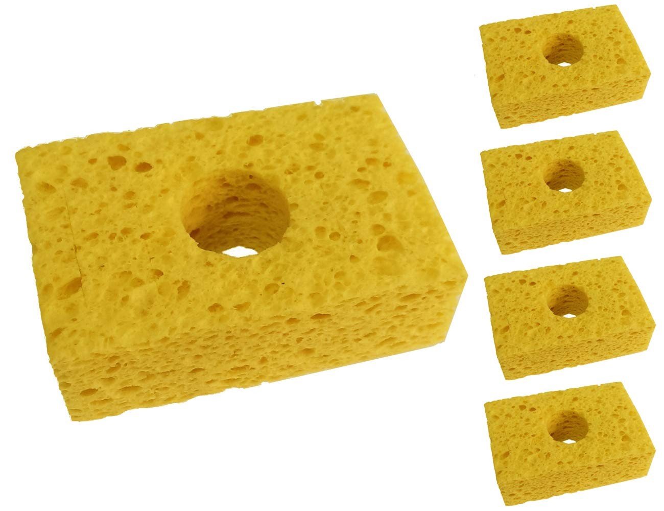Yellow Soldering Sponge - 5 Pack for Soldering Irons & Metcal MX Series