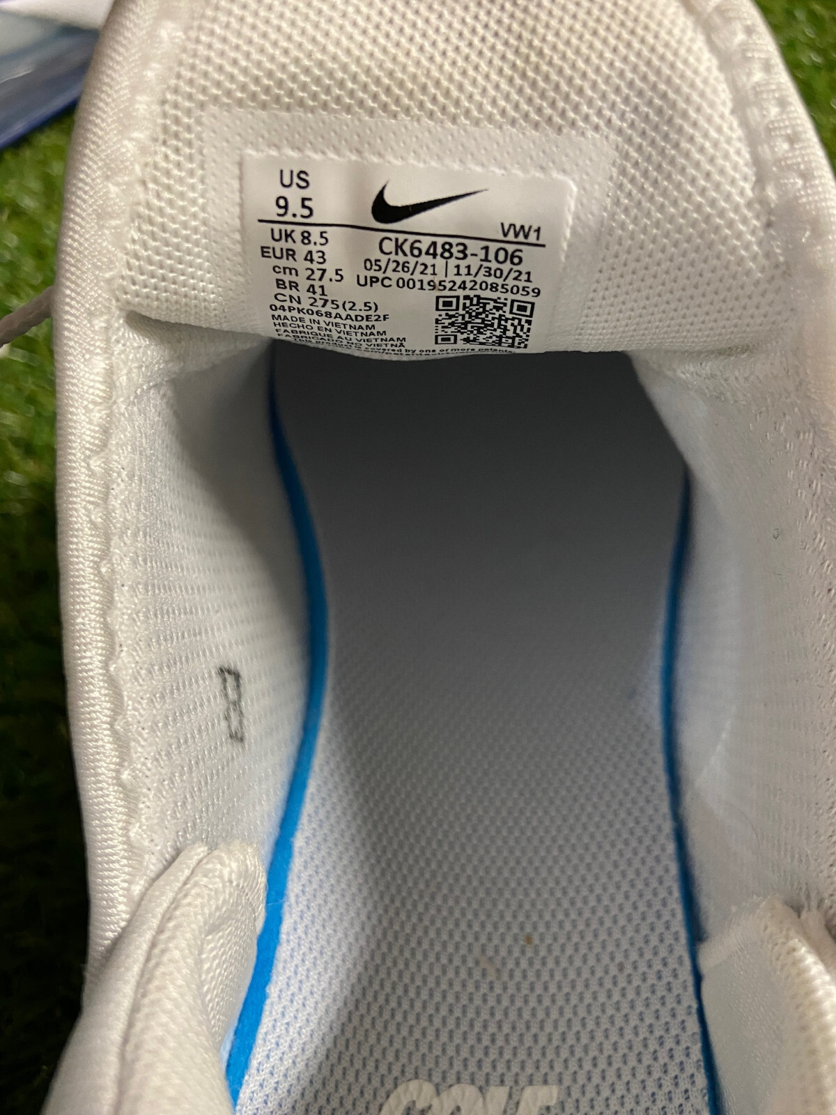 Nike Air Max 270 G Golf Shoes Men's Size 9.5 White Racer Blue CK6483-106 NEW