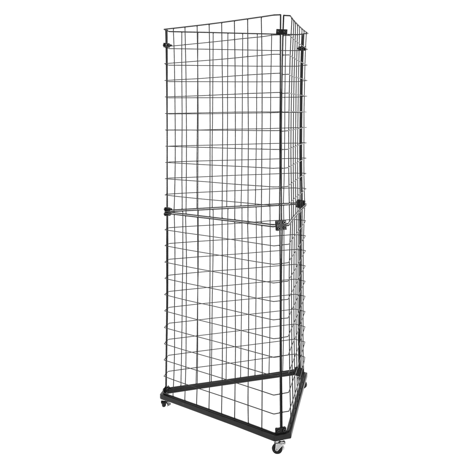 6' x 2' Triangle Display Stand Wire Grid Panel Tower Wire Grid Display Rack w/