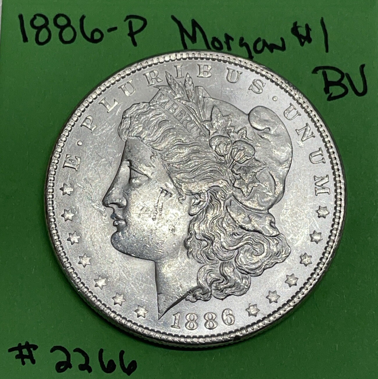 1886 P  $1 Morgan Silver Dollar $1 BU Brilliant Uncirculated 90% Silver