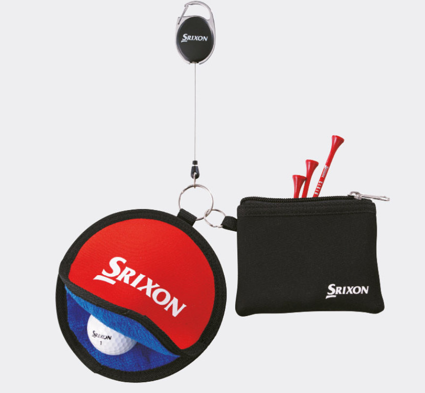 Srixon Reeled Golf Ball Cleaner Pouch GGF-25294 Red Navy Royal Blue