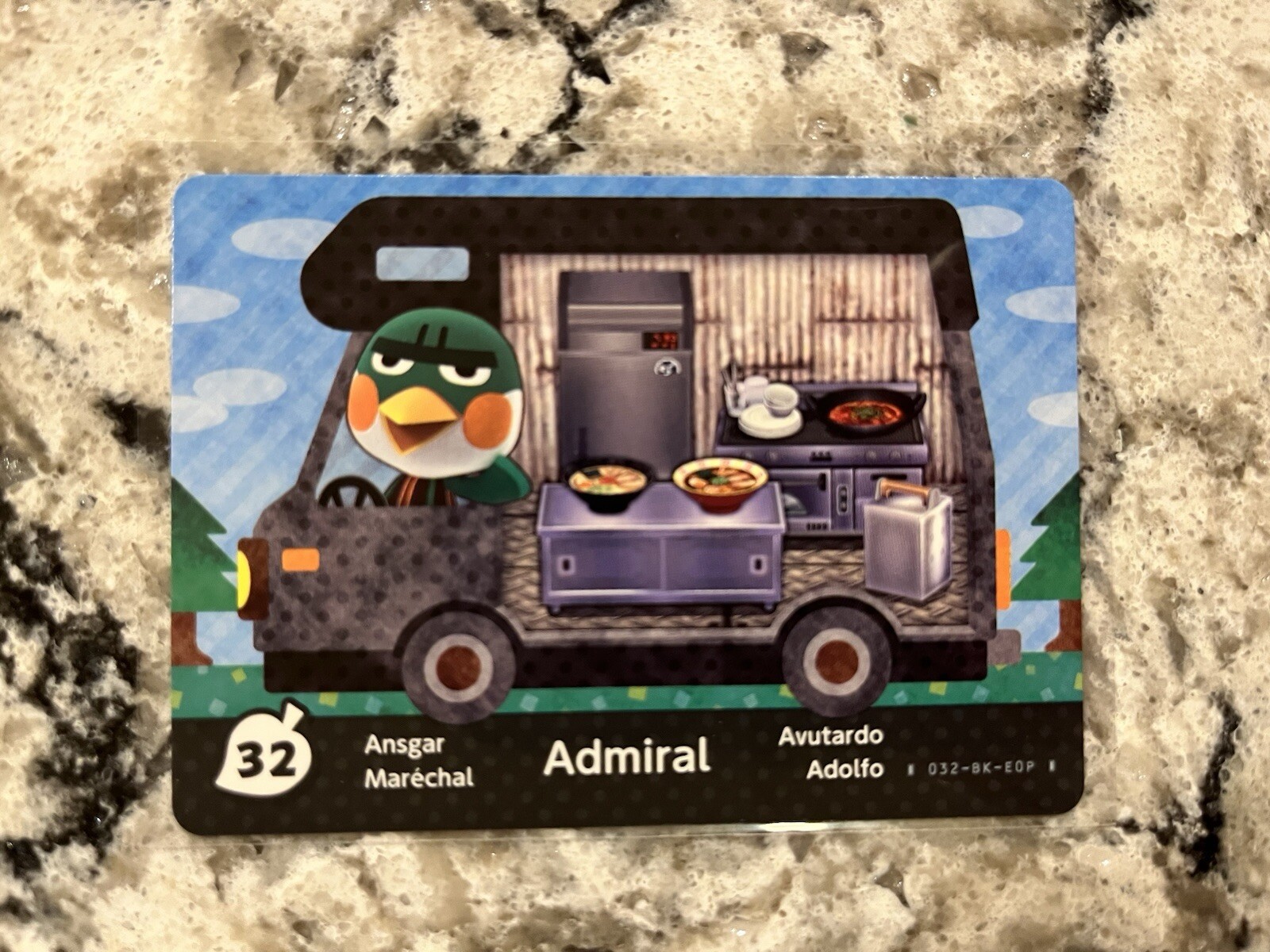 Nintendo Animal Crossing Welcome Amiibo RV Card 32 Admiral New Unused