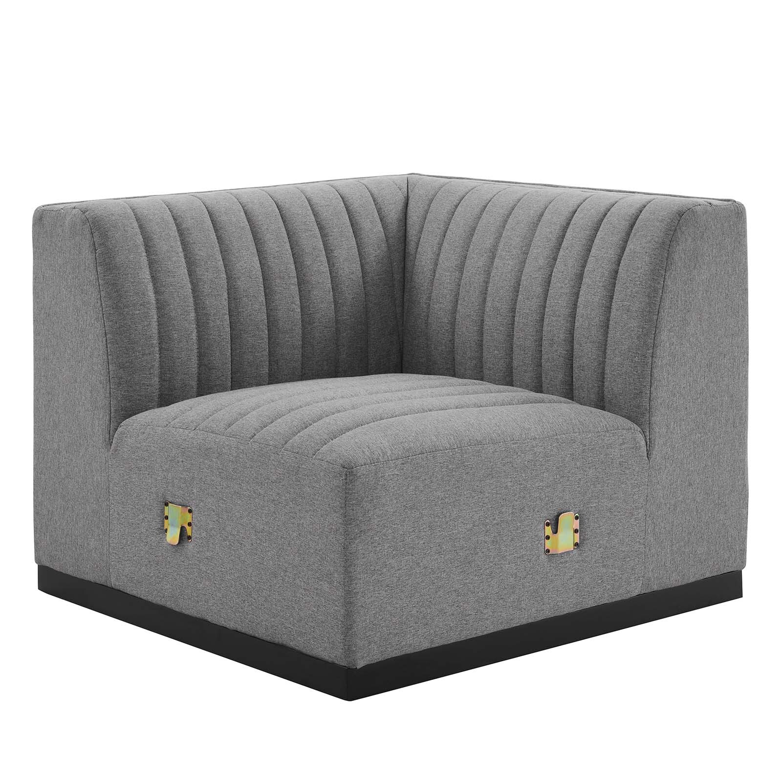 Modway Channel Tufted Upholstered Fabric Left Corner Chair