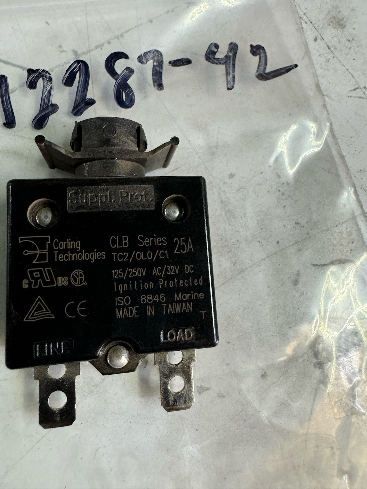 T12287-42 Circuit Breaker 25 A  - USED TESTED | Lincoln Welder & Feeder Part