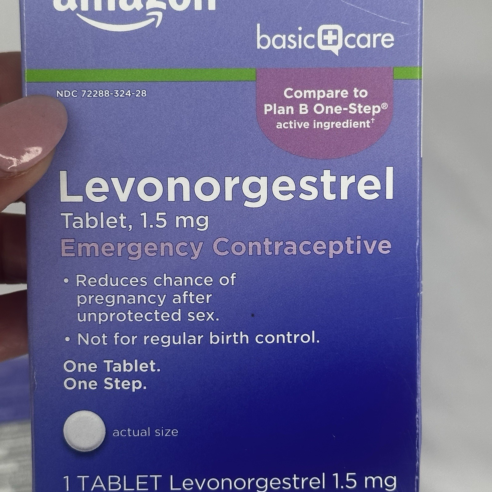 2x Amazon Basic Care 1.5mg Emergency Contraceptive MorningAfter Tablet EXP 05/26