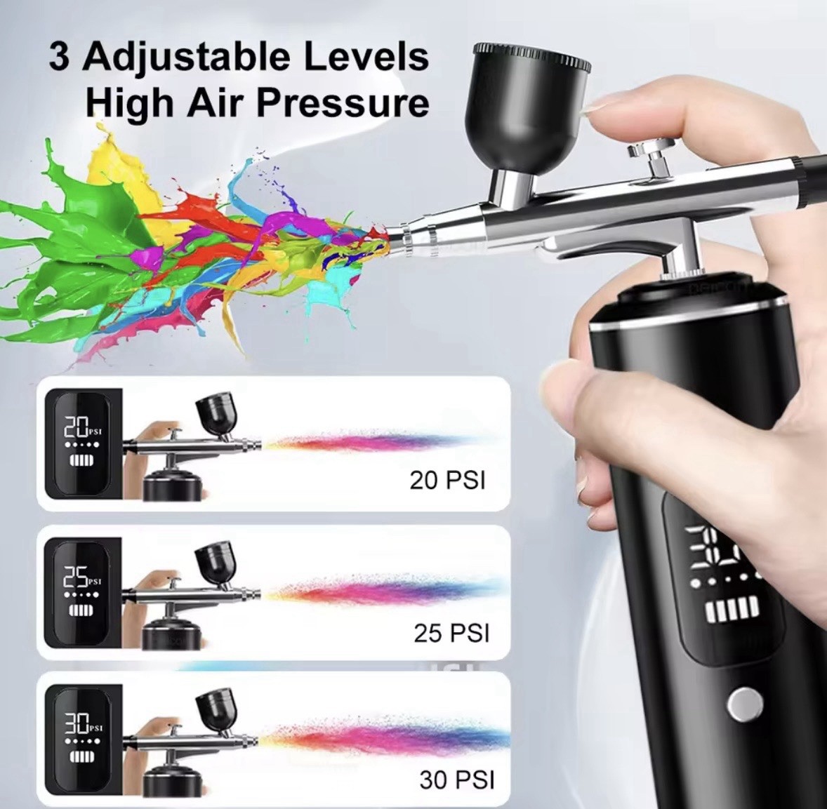 Aeropenna Portable Airbrush With Display Nail Model Kit With Compressor