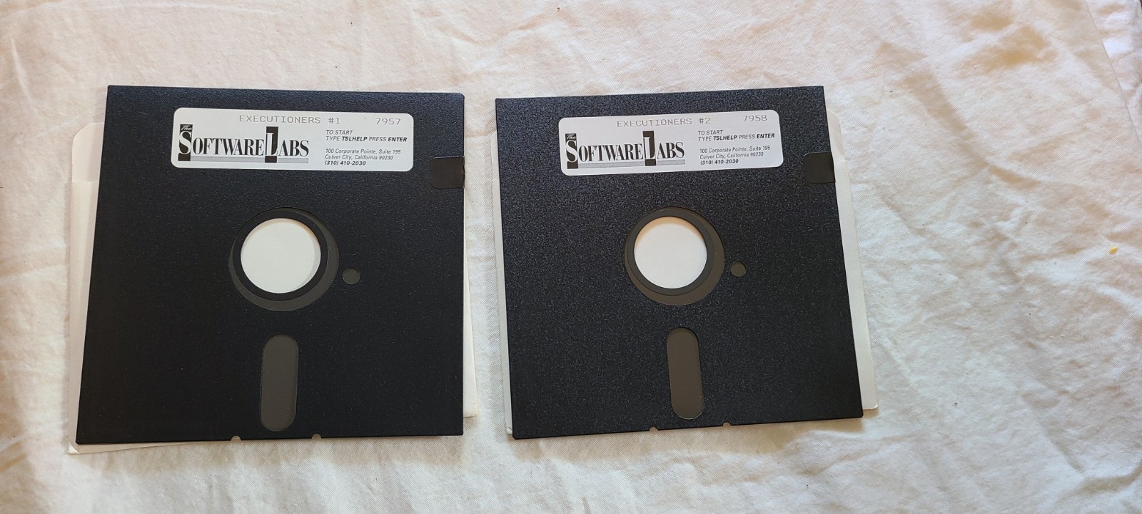 Vintage 5.25" Software Labs EXECUTIONERS Computer Discs 1 & 2 7957 7958 Untested