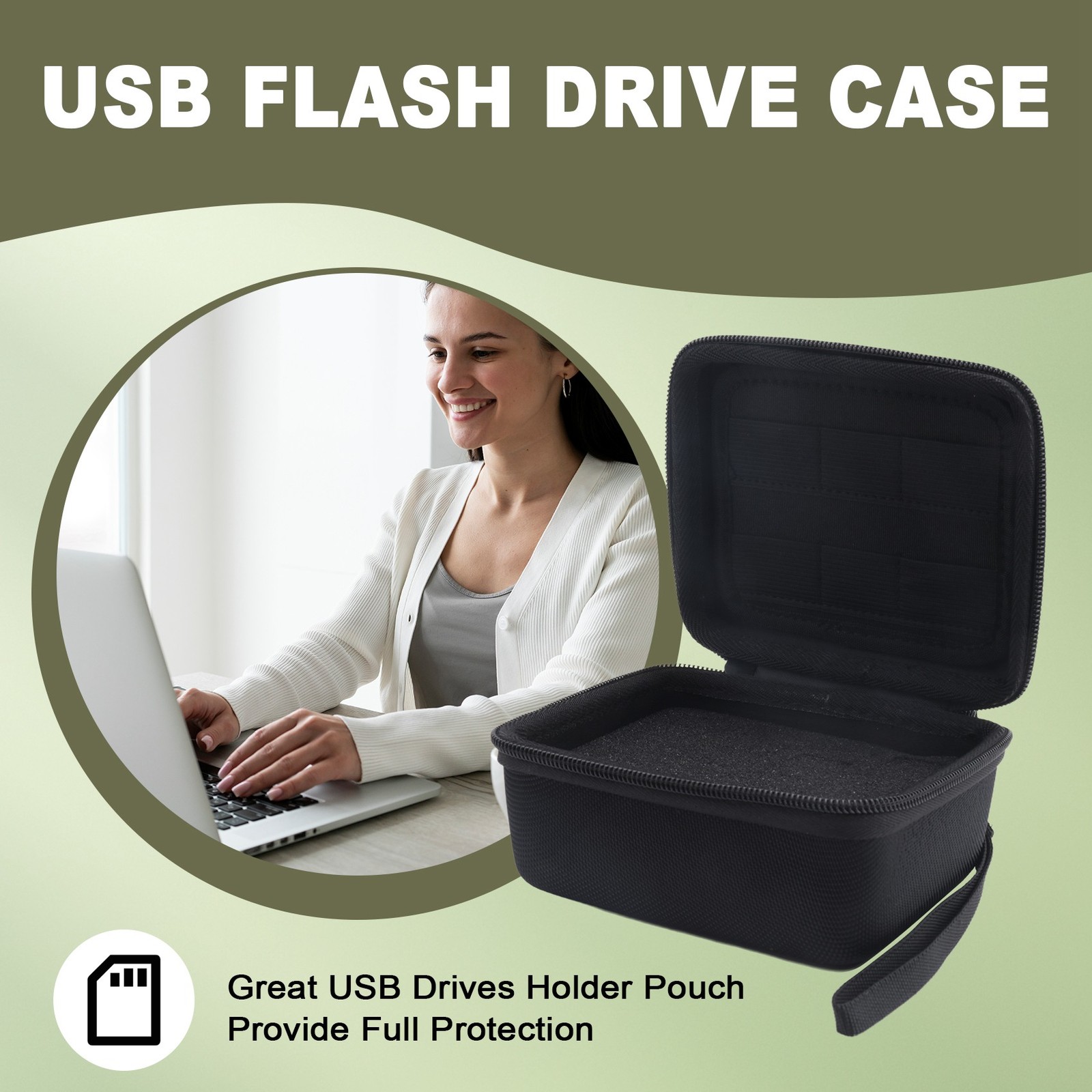 USB Flash Drive Case, Thumb Drive, Memory Card SDXC SDHC Card Holder1296