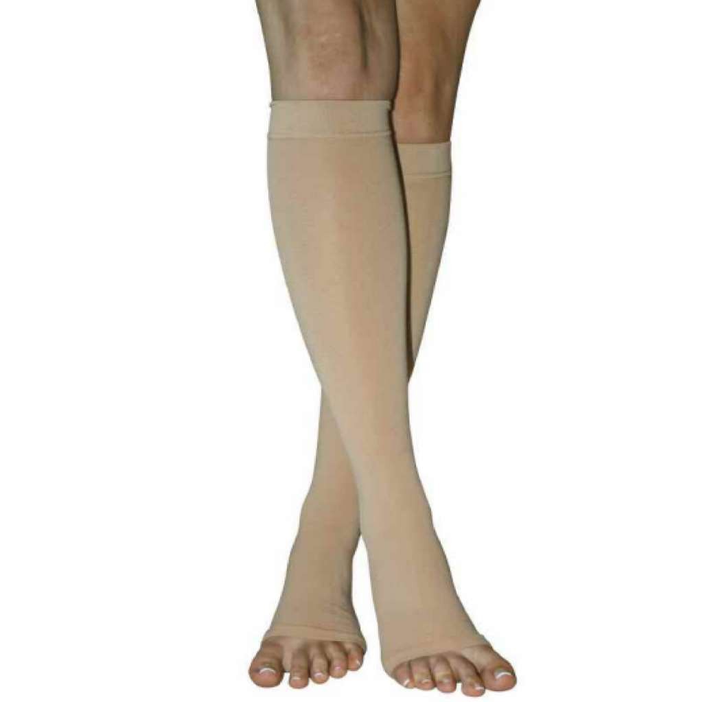 Blue Jay Complete Support Knee High, Open Toe, 20-30mmHg (Size: M) Beige