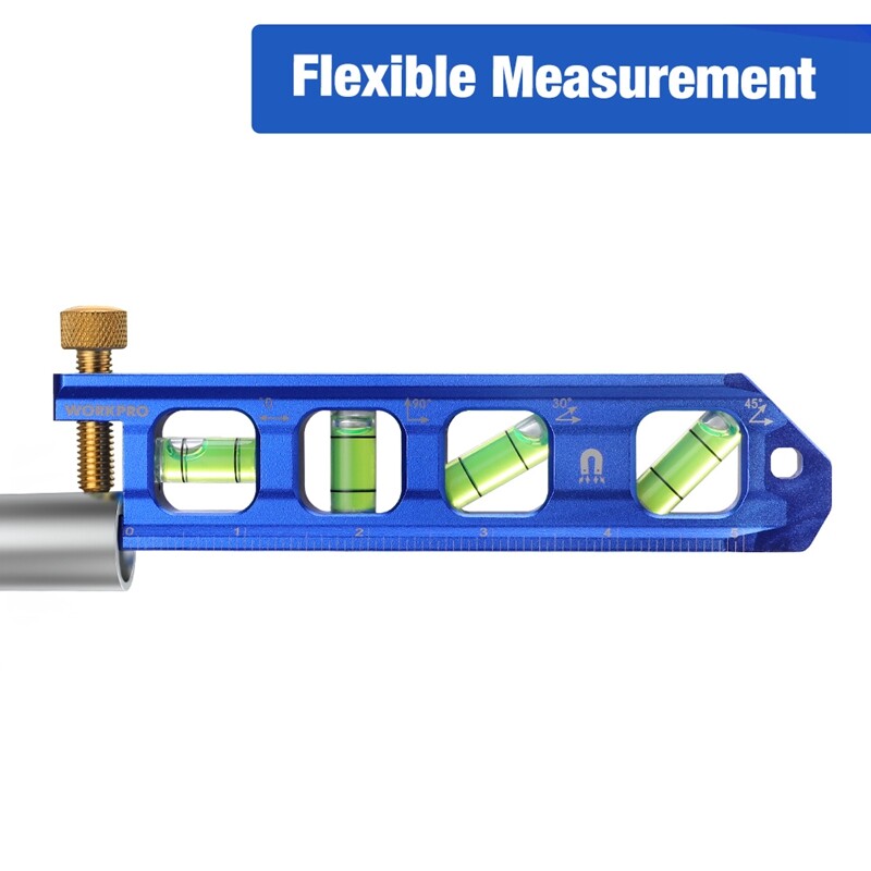 WORKPRO 6.3" Conduit Bending Level Magnetic Torpedo Level Pipe Level Bubble Vial